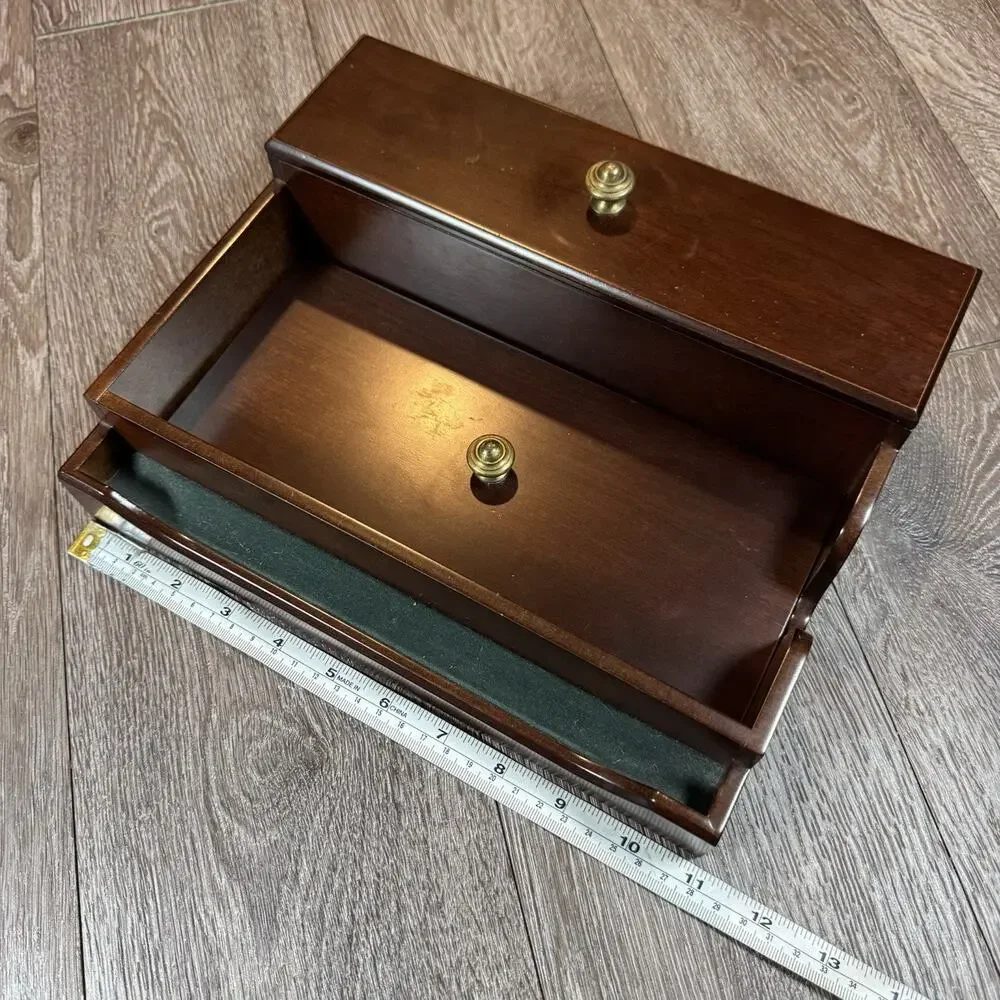 Bombay Company Wooden Desk Organizer Mail Sorter 1996 Hidden Compartment